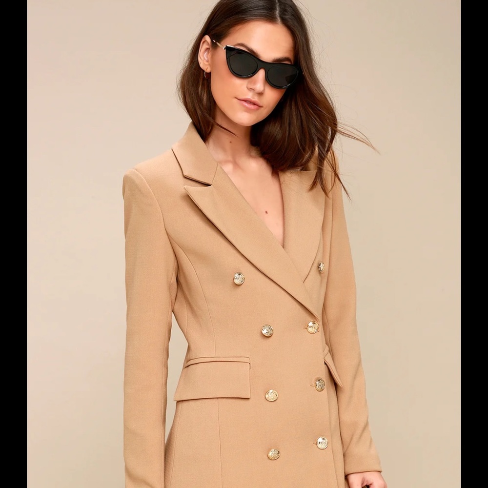 Lulus Captain's Blog Tan Double-Breasted Coat